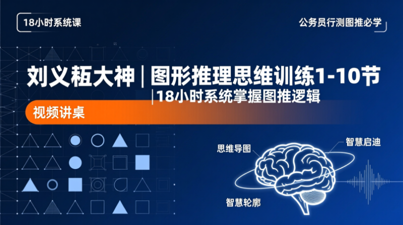 图形推理（刘义恒大神）视频讲座18小时全程命题思维训练·系统攻克行测图推高分题|教育学习网