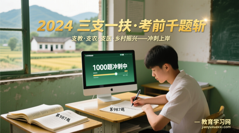 🔥【2025三支一扶·考前千题斩】全真模拟1000题，一战上岸！冲刺基层好工作！|教育学习网