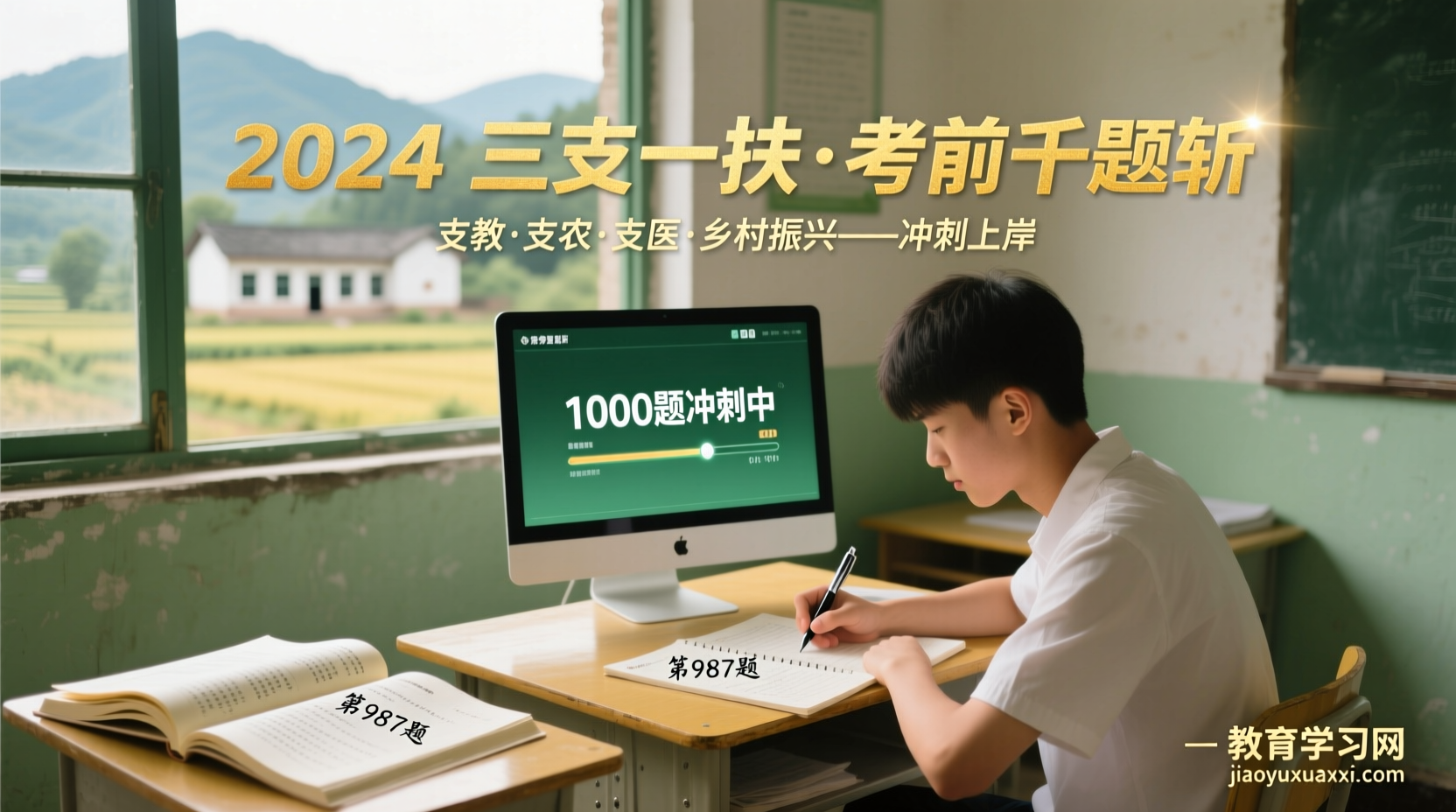 🔥【2025三支一扶·考前千题斩】全真模拟1000题，一战上岸！冲刺基层好工作！2024年三支一扶考前千题斩 | 支教支农支医乡村振兴必备刷题宝典