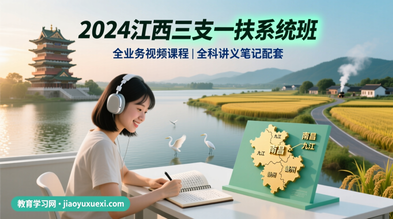 2024江西三支一扶系统班｜52节主课+68节补充课全体系教学，直击考点全面提分|教育学习网