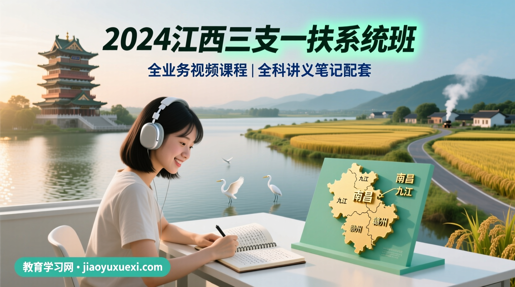 2024江西三支一扶系统班｜52节主课+68节补充课全体系教学，直击考点全面提分2024江西三支一扶系统班｜全业务知识视频课程+讲义笔记课件全配套