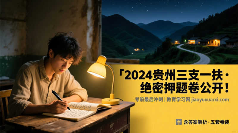 💥2024年贵州三支一扶绝密押题五套卷震撼来袭|教育学习网