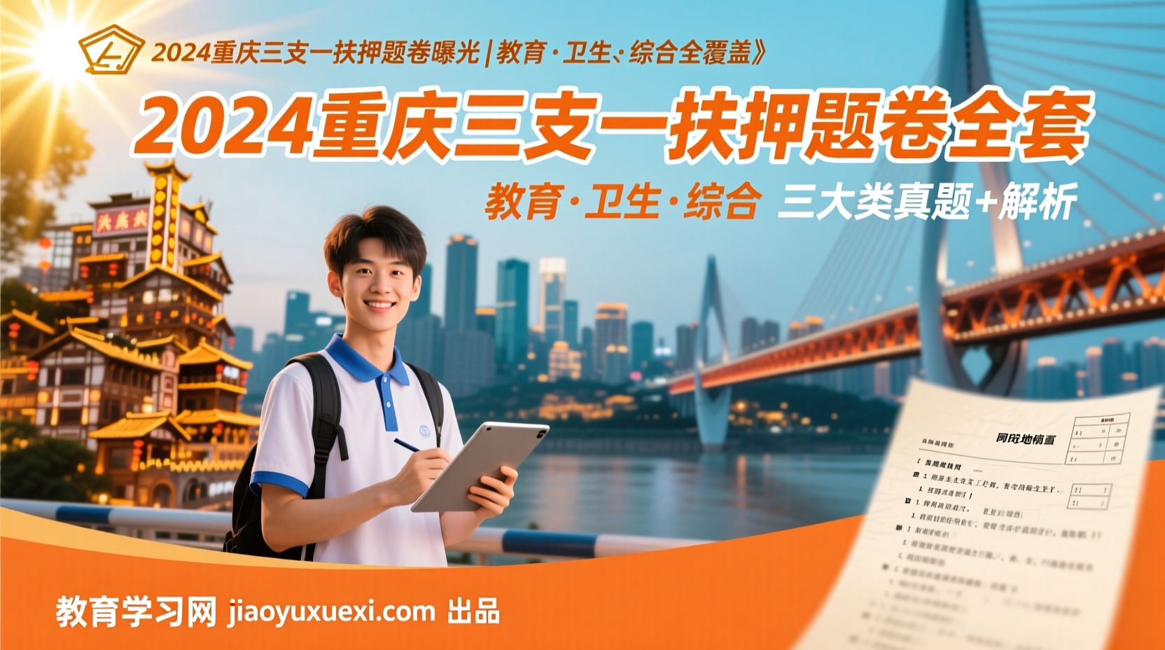 🏔️2024重庆三支一扶绝密押题卷全新上线｜教育·卫生·综合三大类全覆盖2024重庆三支一扶绝密押题卷｜教育类＋卫生类＋综合类全套真题解析