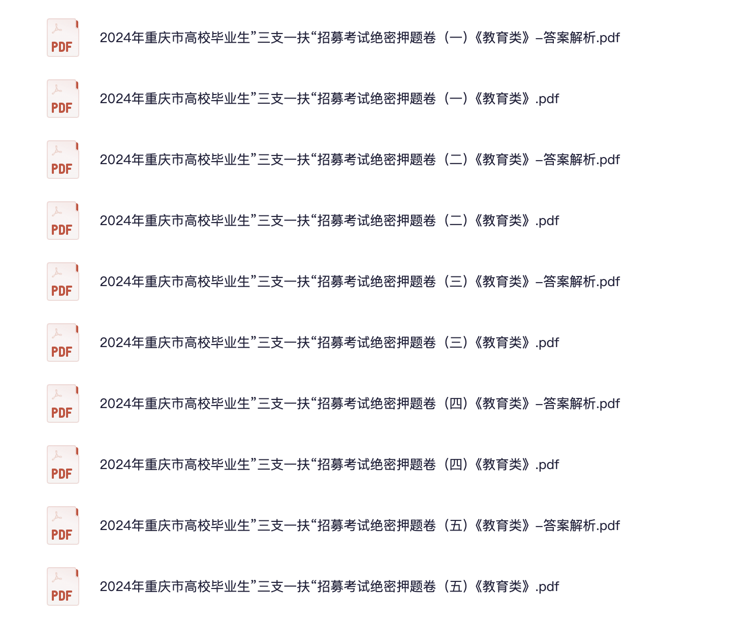 图片[1]|2024重庆三支一扶绝密押题卷｜教育类＋卫生类＋综合类全套真题解析