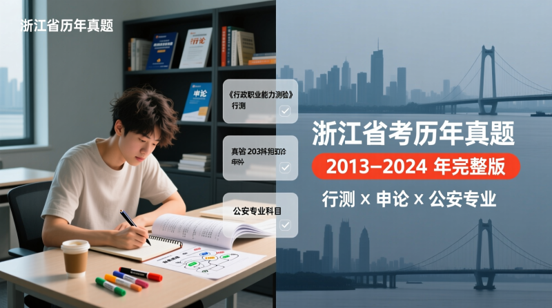 📚 2024 浙江省考真题 + 2013–2022 年全真题汇总 · 行测×申论×公安专业|教育学习网