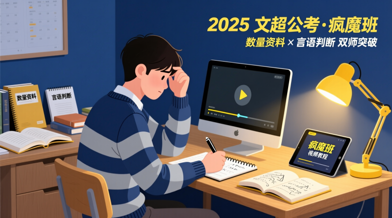 2025 文超公考疯魔班｜李威猛×阿里木江数量资料＋言语判断全攻略2025年|教育学习网