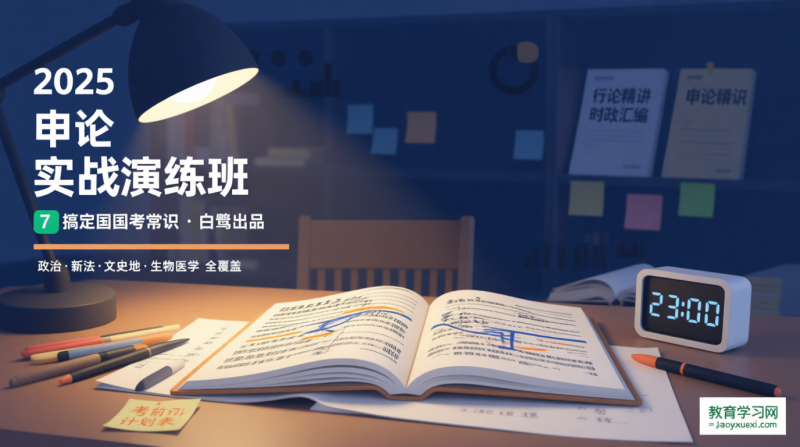 7 节课搞定 2025 国考常识：新法、文史地、生物医学无死角复习指南|教育学习网