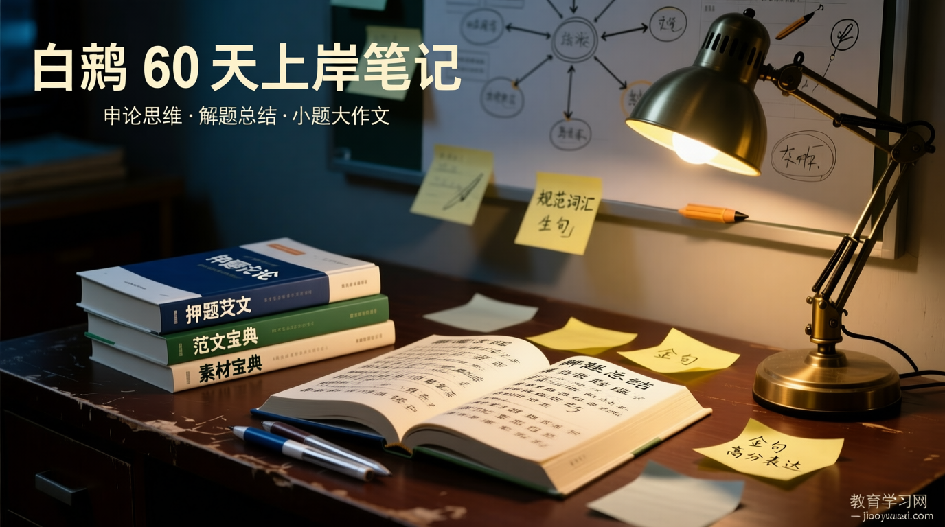 白鹭 60 天上岸＋半月谈整体笔记集结 | 2024–2025 年申论思维全盘梳理白鹭半月谈申论笔记全集：60天上岸＋大作文＋小题＋解题总结