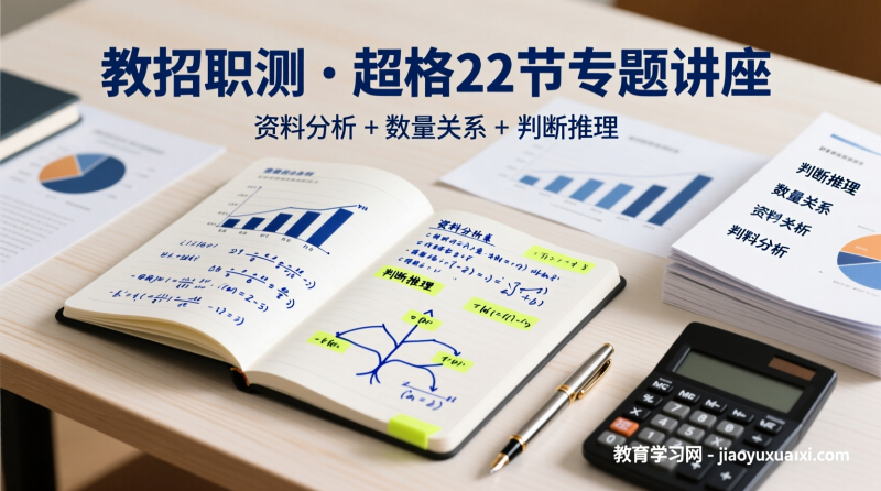 ⚡ 教招职测核心突围：超格22节全模块视频讲座 + PDF 讲义，一次打通资料分析·数量关系·判断推理|教育学习网