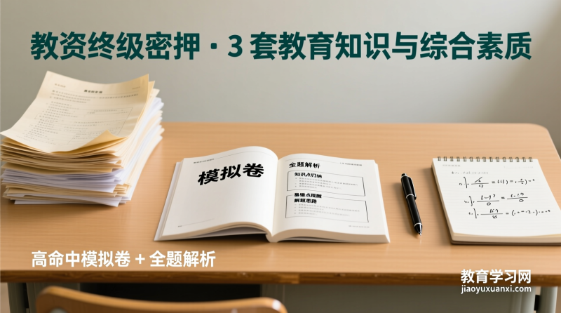🔐 教资终极密押：3 套教育知识与综合素质高命中模拟卷 + 全解析，让你轻松应对初高中招聘|教育学习网