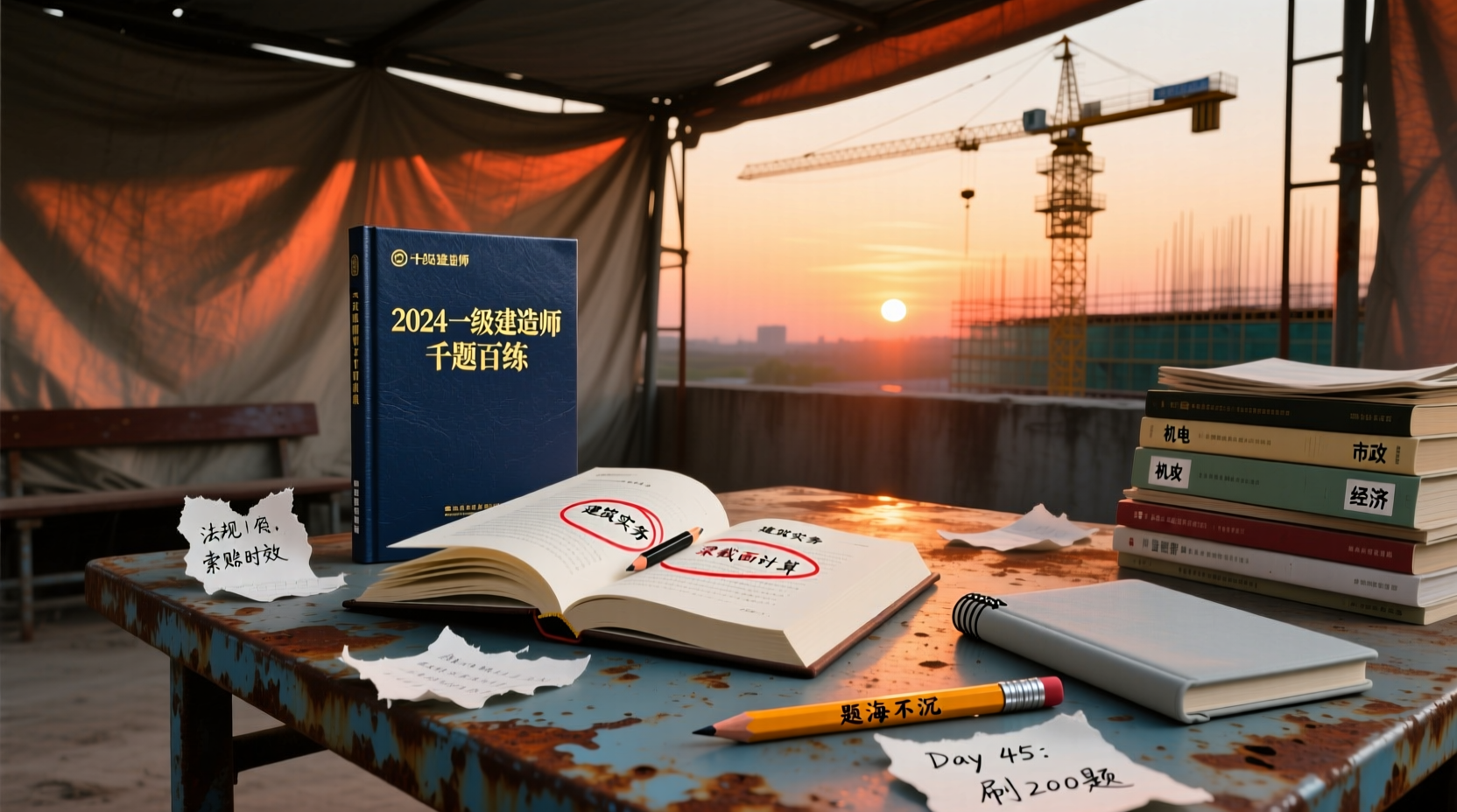 2024一建千题百练：题海战术全科碾压，跳过7%通过壁垒2024一级建造师千题百练全科详解：机电法规管理经济建筑市政刷题指南