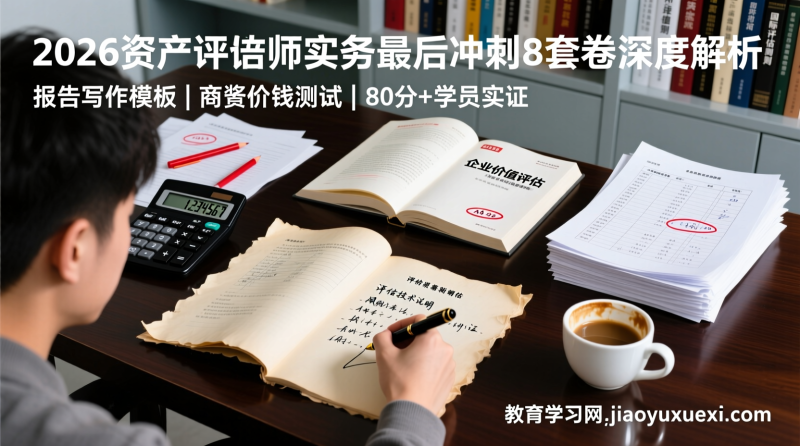 2025资产评估实务考后深度复盘：2024最后冲刺8套卷是2026考生案例分析与报告写作最强训练载体|教育学习网