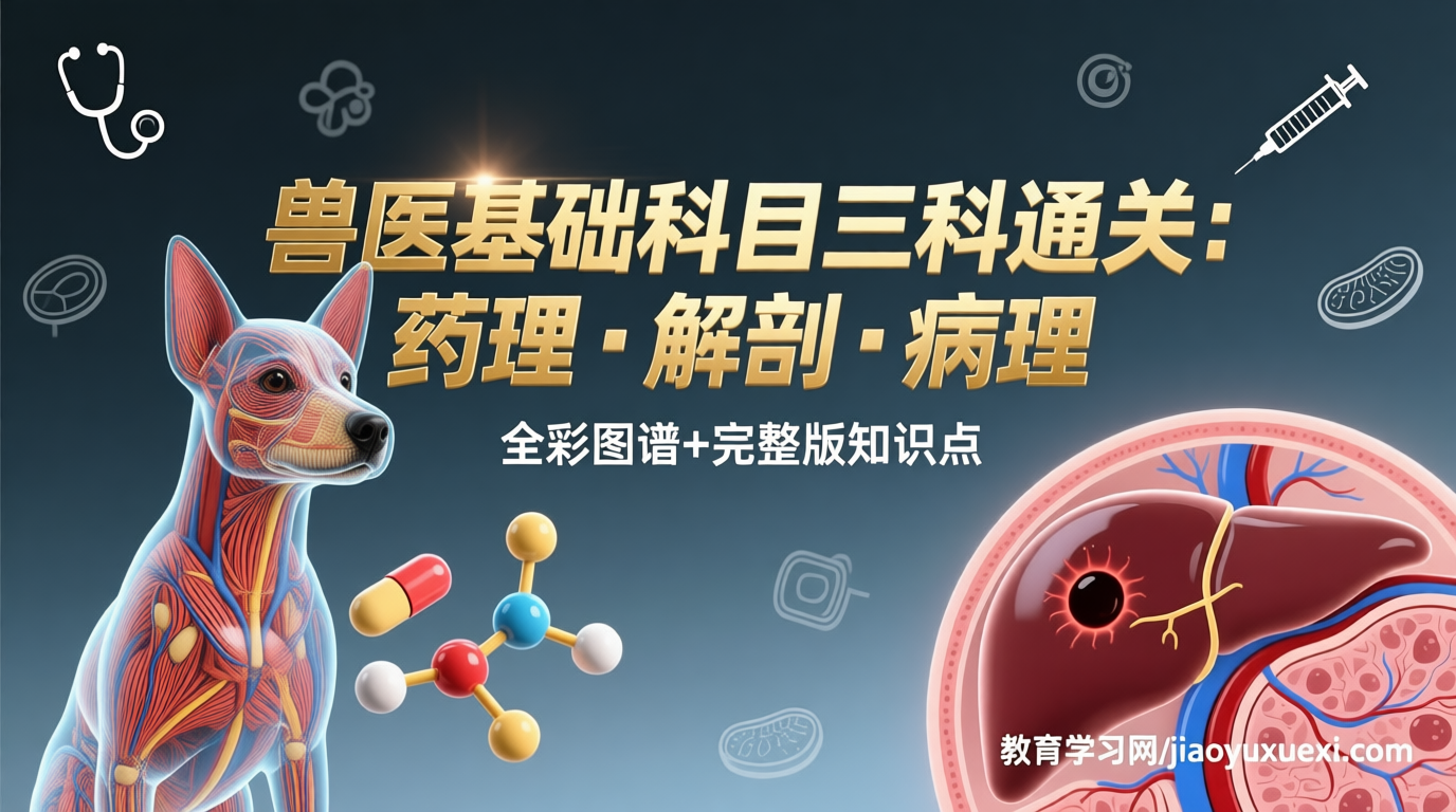 兽医基础科目通关密码：药理·解剖·病理全体系攻克指南兽医执业资格考试基础科目：药理解剖病理知识点总结