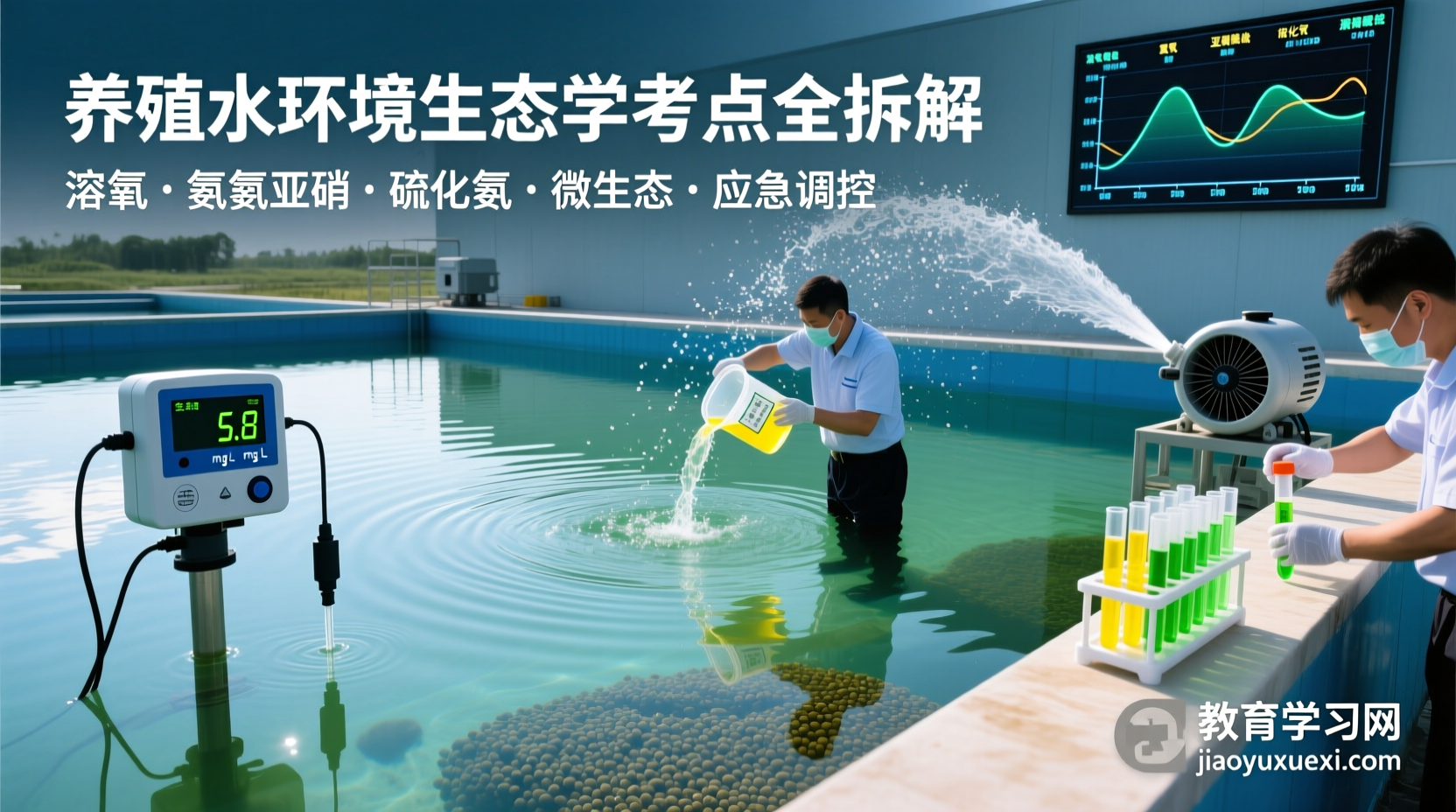 🌊 水质稳则鱼不病：养殖水环境生态学考点全拆解养殖水环境生态学考试重点与调控技术解析