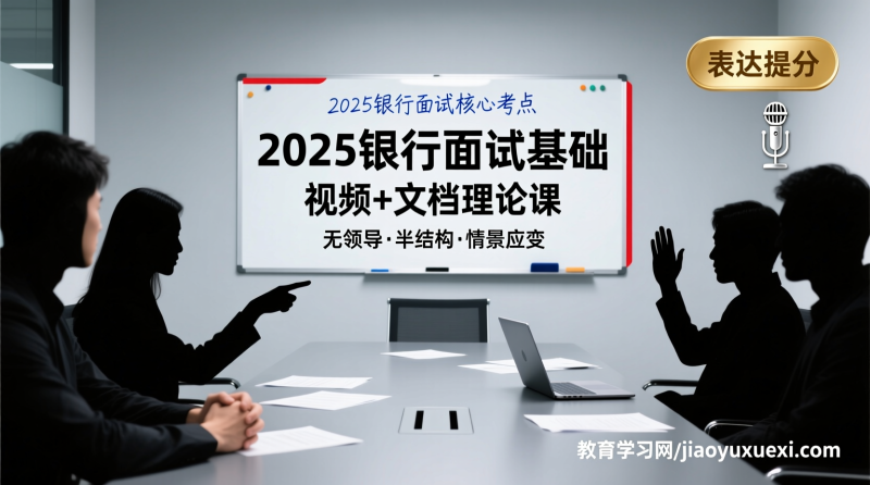 银行面试制胜密码：视频+文档双轮驱动你的表达力|教育学习网