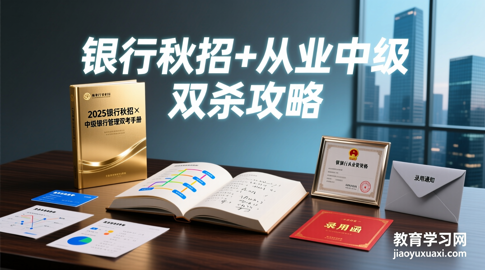银行秋招×从业中级双杀：这份手册让你一次备考，两场胜出2025银行秋招与从业资格综合知识备考手册