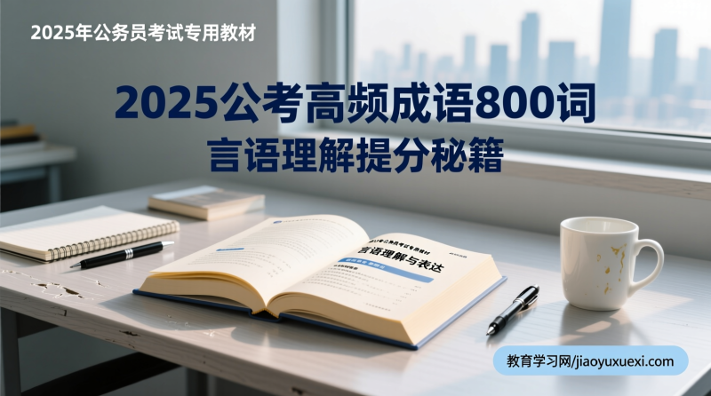 言语理解不再难！2025公考“磨耳根”系列助你轻松拿下高频成语800词|教育学习网