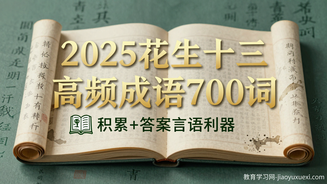 📖2025花生十三成语700词：言语填空的词汇宝藏2025国考高频成语700词备考资源