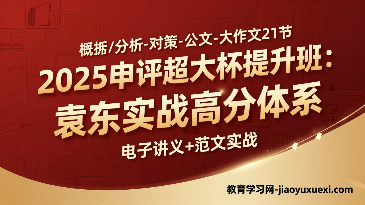 ✨ 2025申论超大杯提升班：袁东实战刷题高分体系2025申论超大杯提升视频课程