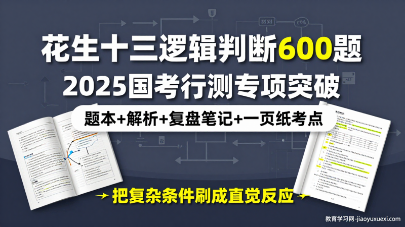 🌟 2025国考逻辑判断：花生十三600题带你把“绕弯子”变成“直线通关”|教育学习网