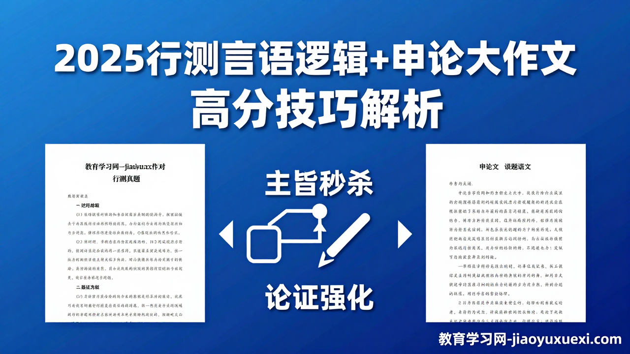 2025行测言语逻辑+申论大作文：掌握这些，行测分数轻松拉开差距2025公务员行测言语理解与逻辑推理及申论大作文视频教程讲义
