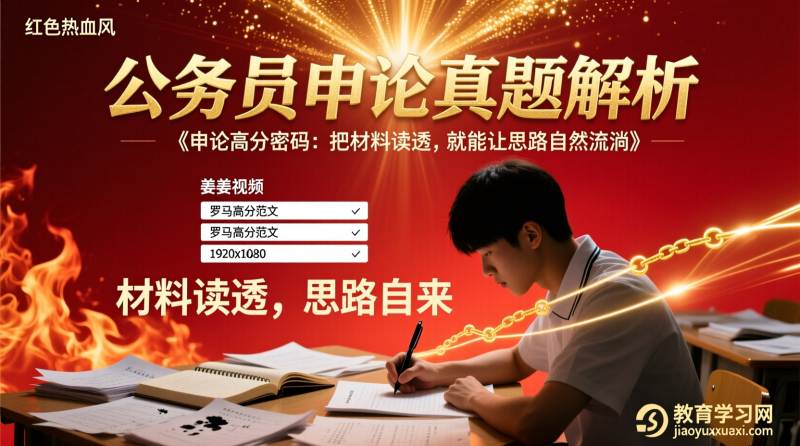 申论高分密码：把材料读透，就能让思路自然流淌|教育学习网