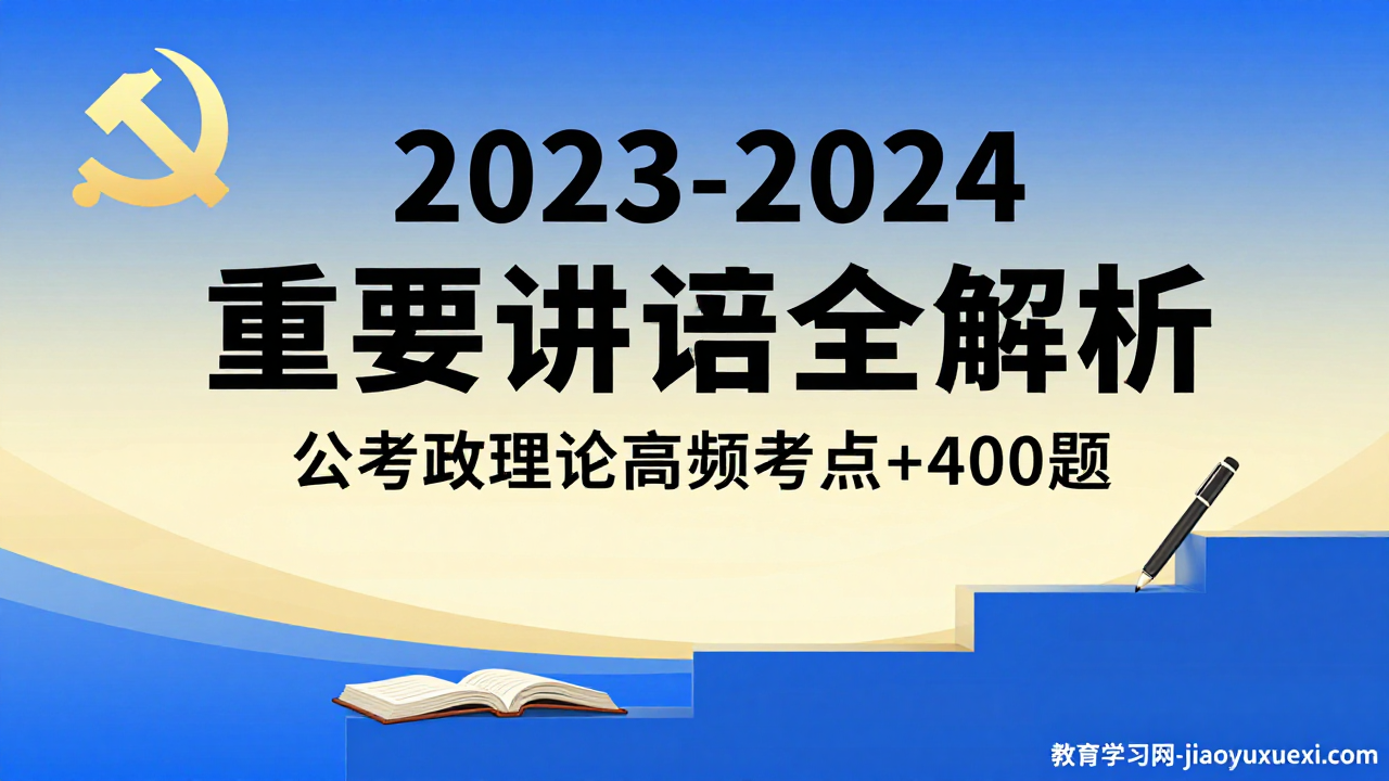 🎯 重要讲话不再“望而生畏”：系统梳理+高频考点+实战题库，助你从容应对公考政治理论模块2025公考必备：2023-2024年重要讲话全文+考点+试题合集